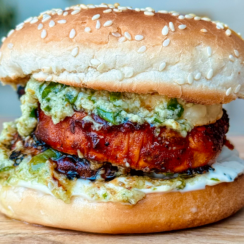 Sweet Potato, Halloumi & Pesto Burger