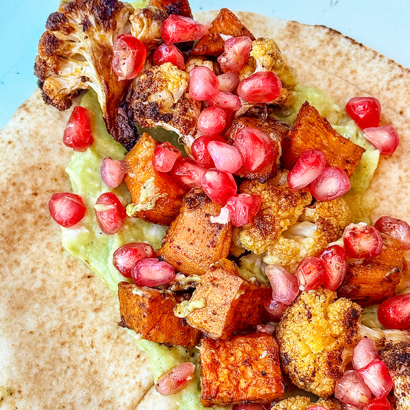 Spicy Roasted Cauliflower & Sweet Potato Truffle Taco