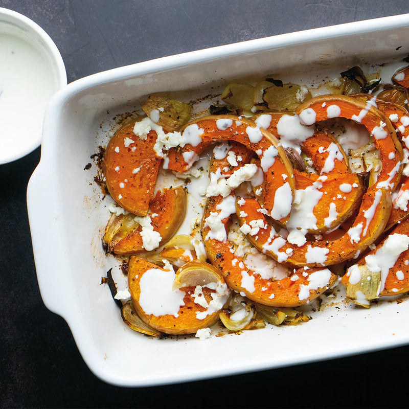 Roasted Butternut Squash With Truffle Honey Yoghurt Drizzle