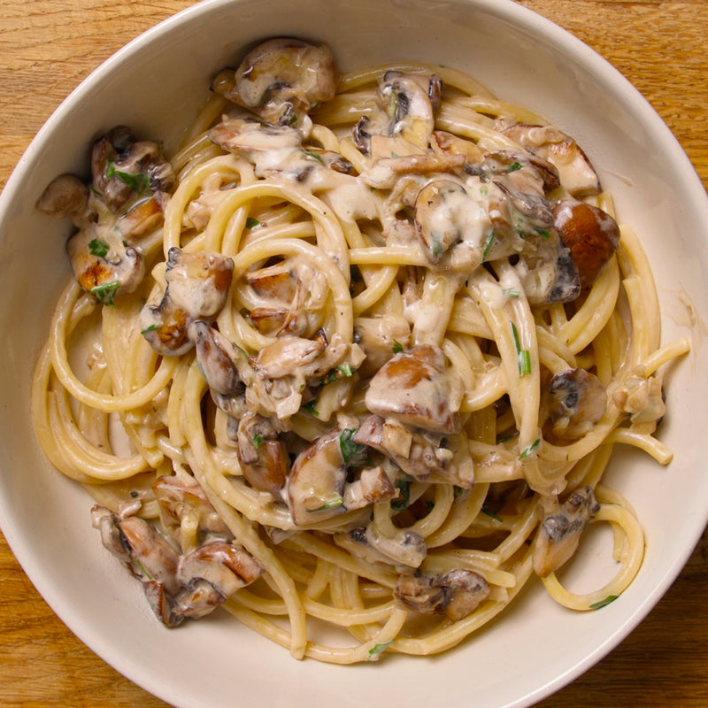 Creamy Truffle Mushroom Bucatini